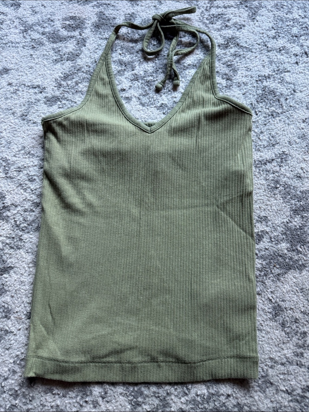 Old Navy Olive Green Ribbed Halter Tank Top